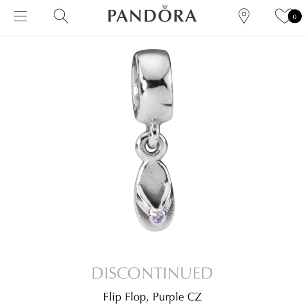 Pandora "flip flop" dangle charm